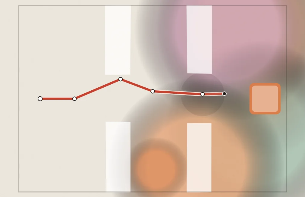 A red line passing between two pairs of walls
